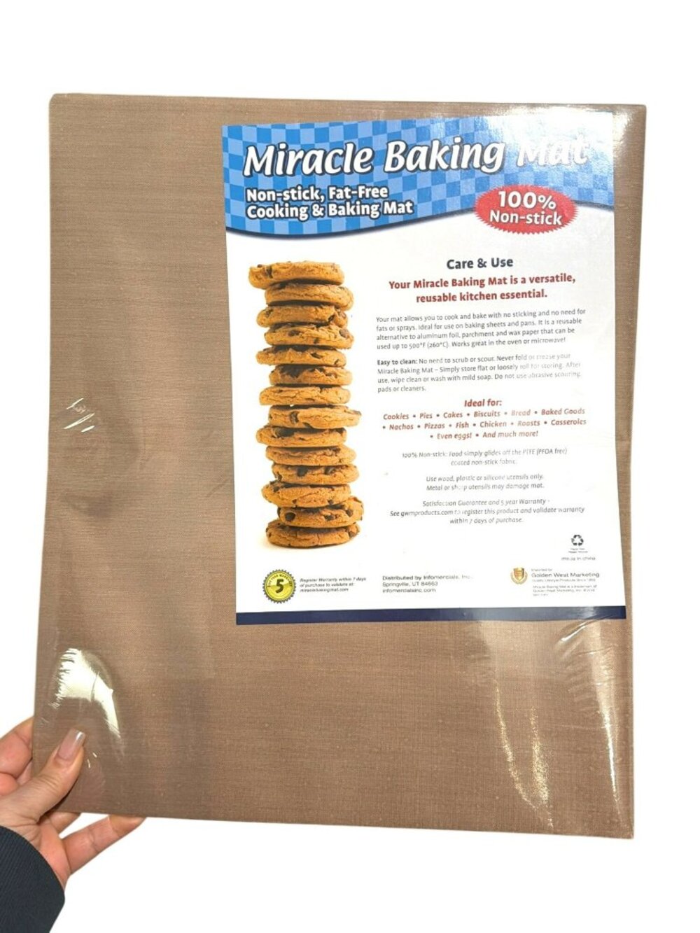 Miracle Baking Mat Non-Stick Fat-Free Reusable Cooking & Baking Mats For Sheets